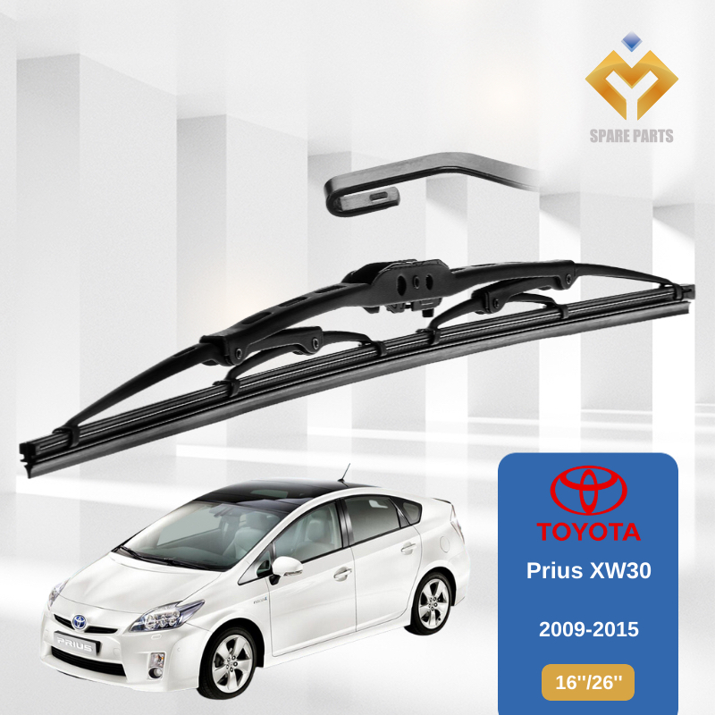 Toyota Prius (XW30/XW50) Premium Japan Tech Metal Car Wiper Blades 16+26 Clear Vision, ติดทนนาน, สวม
