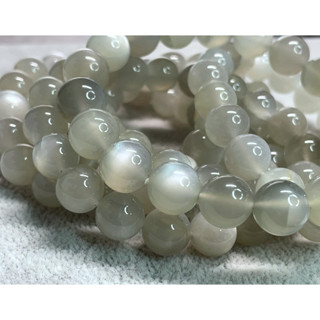 สร้อยข้อมือหินมูนสโตน สีเทาเงินธรรมชาติ เจแลง 8-10 มม. Ф | | | | AAAAA (A273)