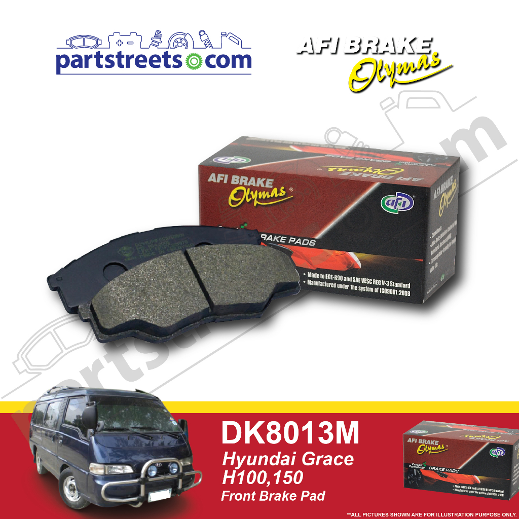 ผ้าเบรคหน้า Olymas - Hyundai Grace H100,150 - DK8013M (1 ชุด)
