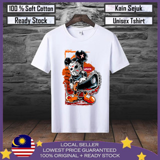 เสื้อยืด ผ้าฝ้าย 100% พิมพ์ลาย Mickey Baju Lelaki พรีเมี่ยม สําหรับผู้ชาย