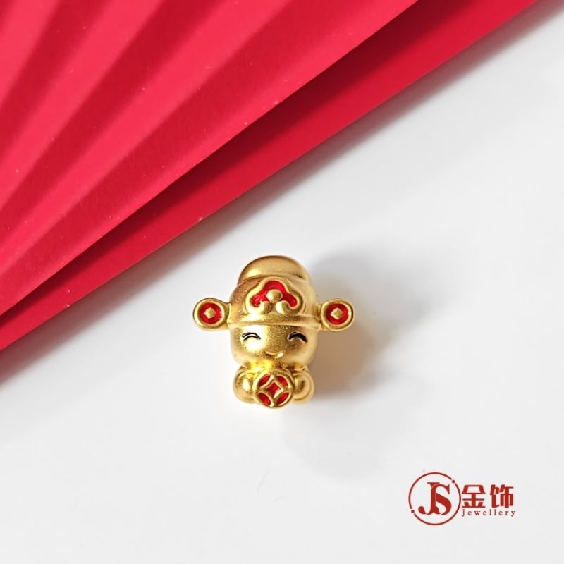 Js Jewellery 999 Gold Plain Fortune Bead Charm 999 Gold Plain Fortune Bead Charm