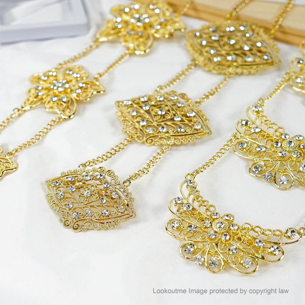 เข็มกลัด Pin Doh Kebaya Dress Luxury Chain เข็มกลัด Nyonya Gold สร้อยคอเงิน Muslimah แฟชั่น ราคา ถูกที่สุด ดีลบีเคเค แกลเลอรีภาพที่ 2