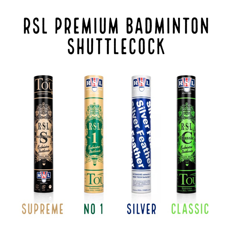 ลูกขนไก่แบดมินตัน RSL Premium สุพรีม เบอร์ 1 ซิลเวอร์ คลาสสิค