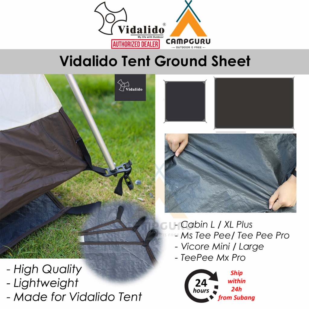 Vidalido แผ่นดินหนา คุณภาพสูง ทนทาน MX Pro MS Teepee Cabin plus Vicore Auto Teepee ground sheet
