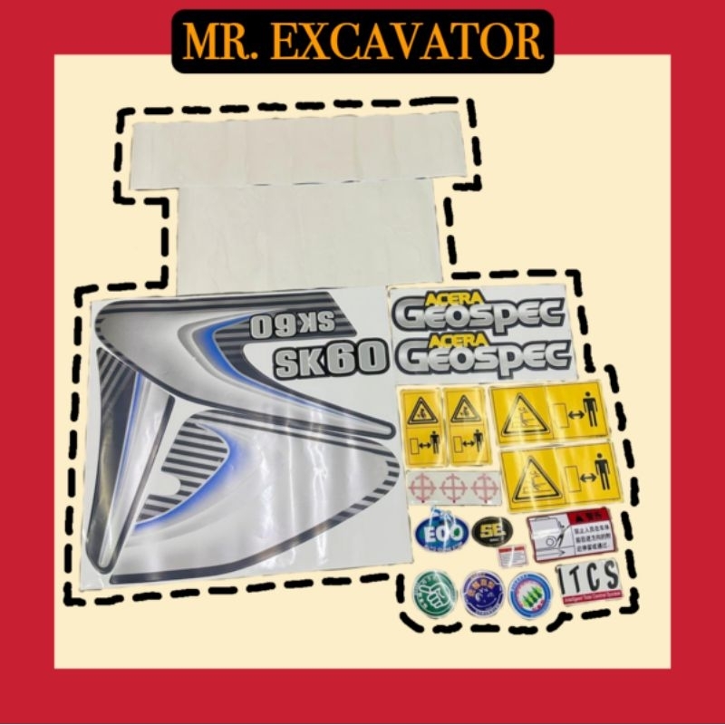 Kobelco SK SK60 SK60-8 สติ๊กเกอร์รถขุด Mesin Stiker . Excavation贴纸 (1 ชุด)