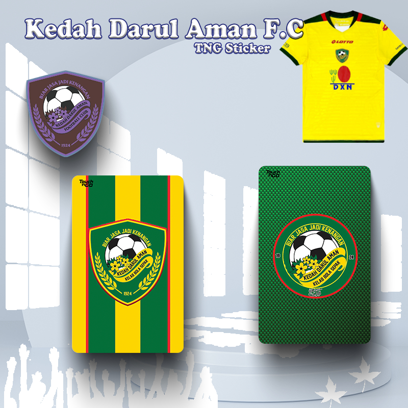 Kedah Darul Aman FC - Tng Touch N Go Sticker/Bank Card Sticker Cover (ซื้อ4ฟรี1)