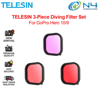 Telesin เคสฟิลเตอร์ กันน้ํา สีชมพู แดง ม่วง FLT-904 สําหรับ GoPro11 10 9