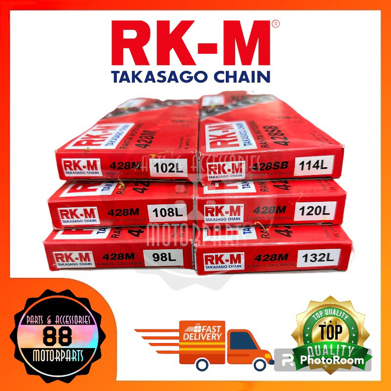 RKM CHAIN RANTAI 428M 98L 102L 108L 114L 120L 132L RKM TAKASAGO CHAIN MOTOR LC135 FZ150 EX5 DREAM HE