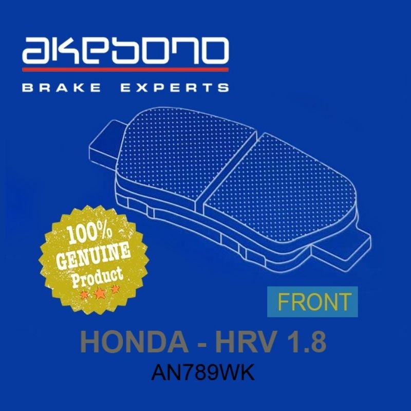 ผ้าเบรค Akebono [AN789WK] - ผ้าเบรคหน้า Honda HRV T2A