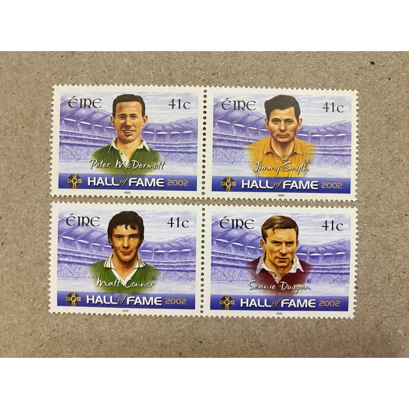 {JK} Ireland 2002 - Hall Of Fame Irish Football Players Stamps 4V MNH