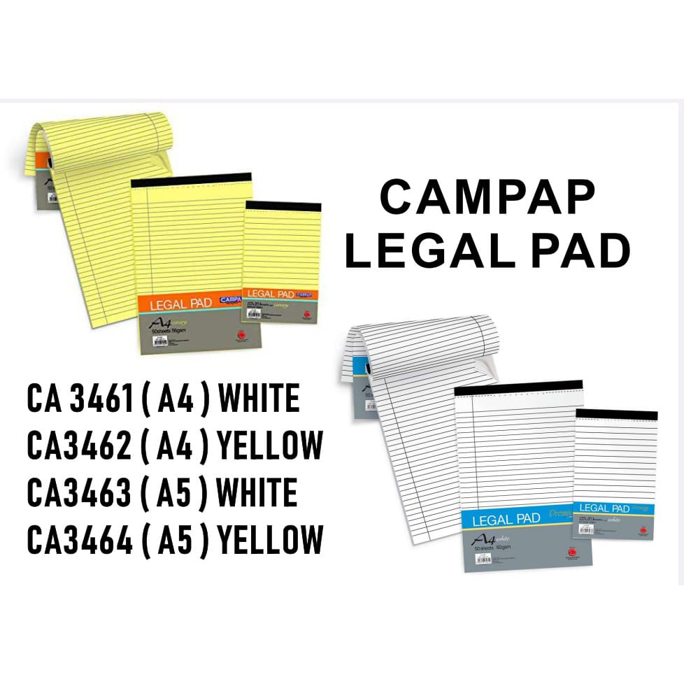 พรีเมี่ยมโดย CAMPAP LEGAL PAD ( CA3461/CA3462/CA3463/CA3464 )