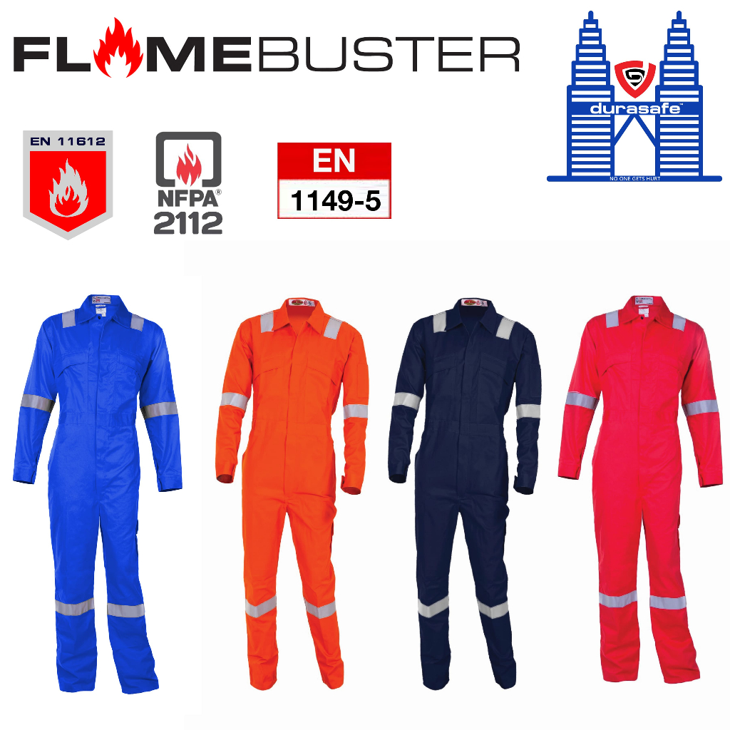 FLAMEBUSTER FR 100% Coverall Cotton Zip– 4XL ผลิตเพื่อความปลอดภัย สร้างเพื่อความสบาย • น้ําหนักเบา 7