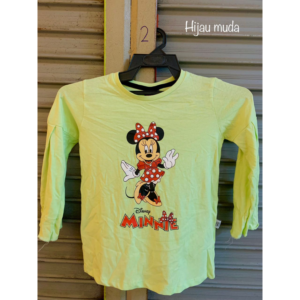 TSHIRT MICKEY MOUSE LENGAN PANJAANG BAJU MICKEY MOUSE COTTON TSHIRT MICKEY MOUSE แขนยาว BAJU BUDAK M