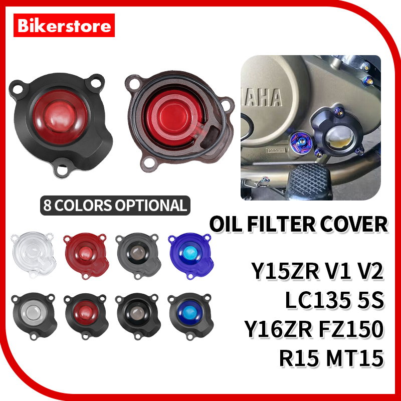 Y15 Y16 LC135 ฝาครอบกรองน้ํามันฝาครอบกรองน้ํามัน Yamaha 15ZR V1 V2 LC 135 5S Y16ZR Y16 FZ150 R15 MT15 EXCITER FZ150
