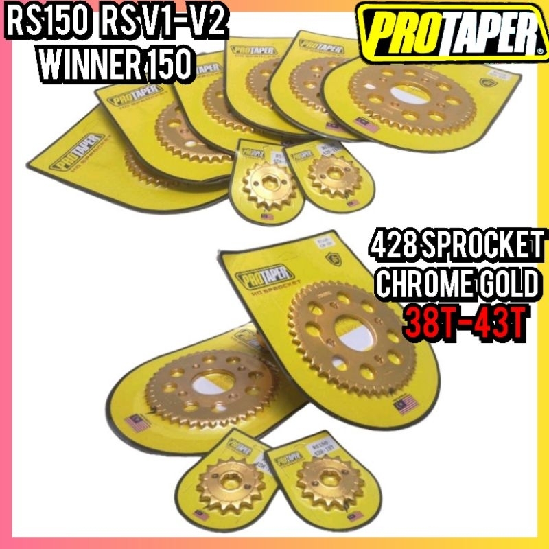 RS150 V1 V2 V3 RSX 150 WINNER X 150 SPROCKET PROTAPER 428 CHROME GOLD CP1