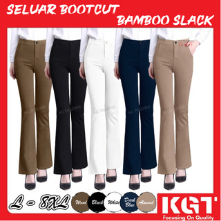 KGT BAMBOO SLACK SELUAR BOOTCUT Scuba Baggy Cutting TEBAL LADIES SLACK BAMBOO BERBUTANG ZIP 9888