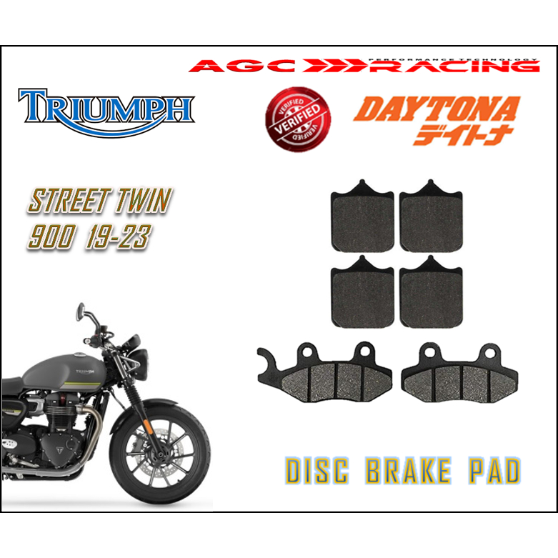 ผ้าเบรก TRIUMPH STREET TWIN 900 19-23 คุณภาพสีดํา