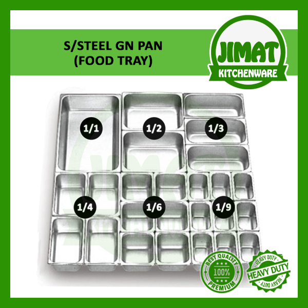 Stainless Steel GN PAN / Gastronorm Pan / ถาดอาหาร / ถาดบุฟเฟ่ต์ / ฝาครอบ X 6 Unit