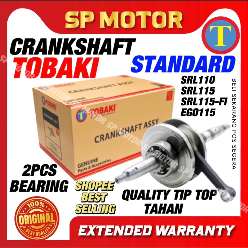 SRL115/ EGO115/ SRL115 FI/ SRL/ SRE/ SRX/ SRV105/ SRL110/ RXZ135  TOBAKI STANDARD CRANKSHAFT LAGENDA