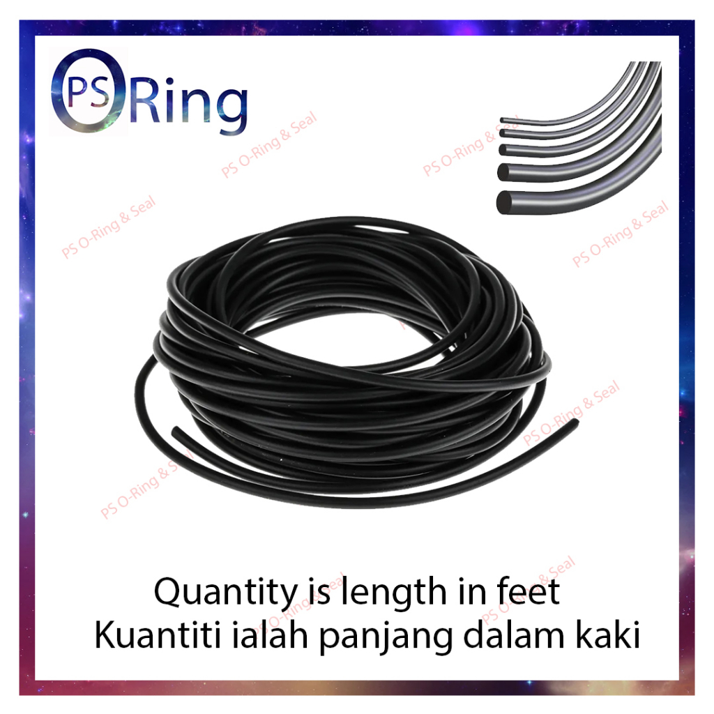 NBR O Ring Cord Buna-N O-Ring Cord ยางไนไตรล์กลม O Ring (ราคาและจํานวนความยาวเป็นฟุต)