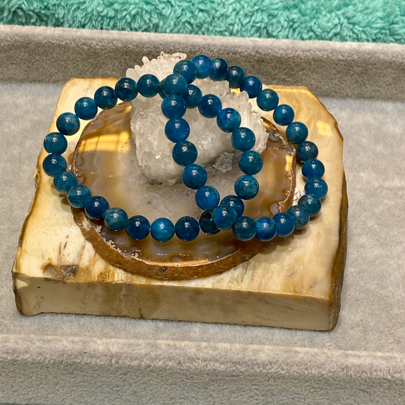 [CRYSTAL CRYSTAL] [คุณภาพสูง] สร้อยข้อมือ Blue Apatite สร้อยข้อมือ Blue Apatite