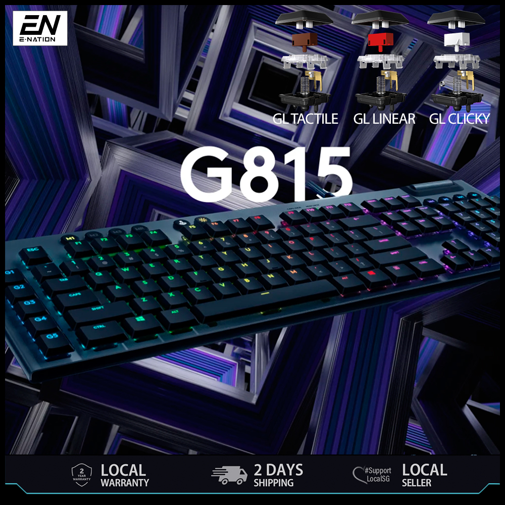 โลจิเทค G815 LIGHTSYNC RGB เมคานิคอล เกมมิ่ง คีย์บอร์ด ขนาดเต็ม พร้อมสวิตช์ GL Tactile, Clicky และ Linear
