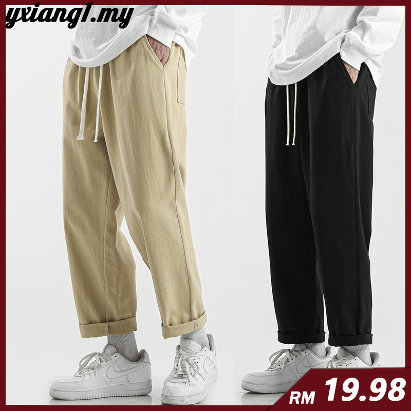 Cottton Slack Lelaki Straight Cut Seluar Lelaki Straight Cut Pants Men Casual Pants Khaki Pants Men 