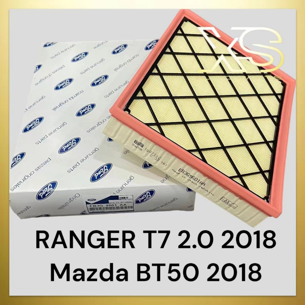 AIR FILTER (สี่เหลี่ยม) FORD RANGER WILDTRAK T8 2.2/3.2 RAPTOR T7 2.0 2018"- EVEREST 2015"- EB3G-965