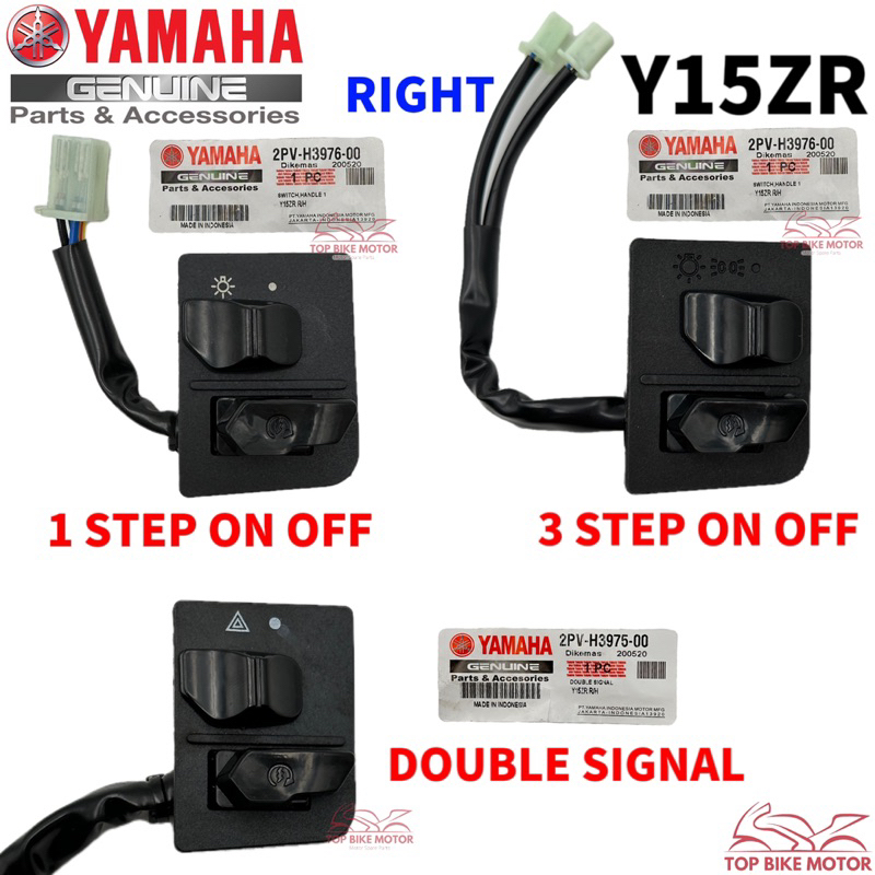 YAMAHA Y15ZR HANDLE SWITCH RIGHT HAND DOUBLE SIGNAL SUISS ON OFF Y15 V1 KANAN 1 STEP / 3 STEP ON OFF