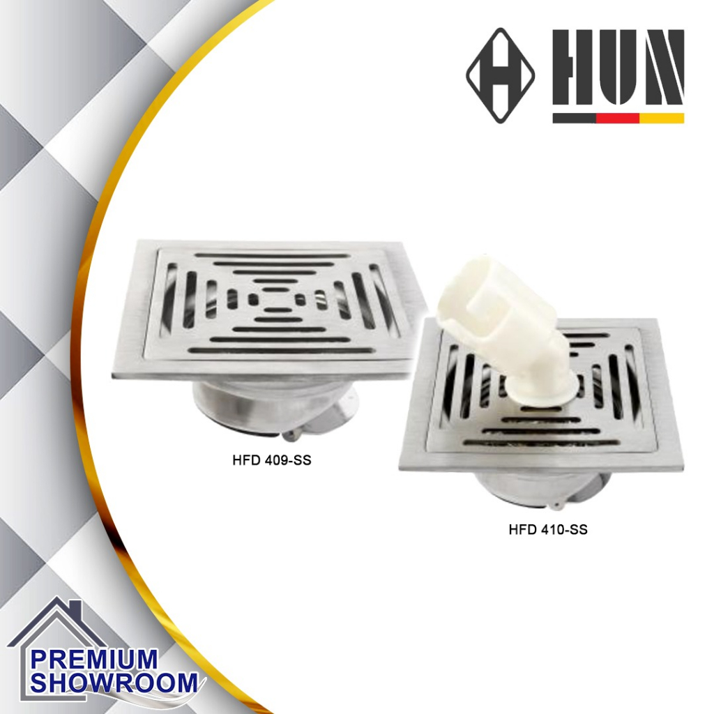 HUN 304 สแตนเลสพื้น TRAP / พื้น DRAINER / สําหรับเครื่องซักผ้า / HFD 409-SS / HFD 410-SS
