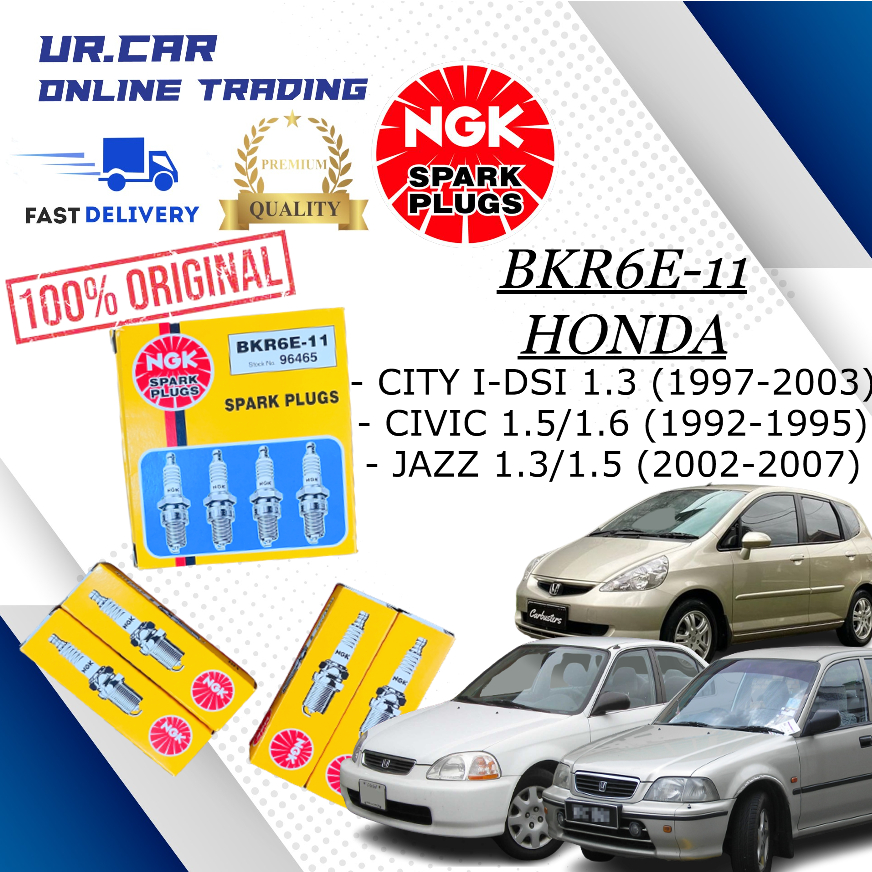 HONDA CITY I-DSI 1.3 (1997-2003) , CIVIC 1.5 / 1.6 BKR6E-11 NGK SPARK PLUG (PRICE FOR 4 ชิ้น)
