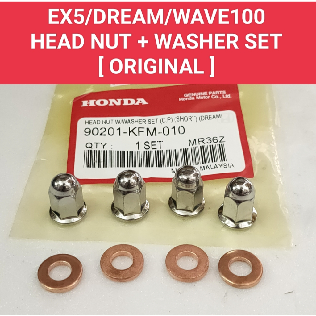 EX5/DREAM/WAVE100 CYLINDER HEAD NUT + COOPER WASHER/SAIZ 11