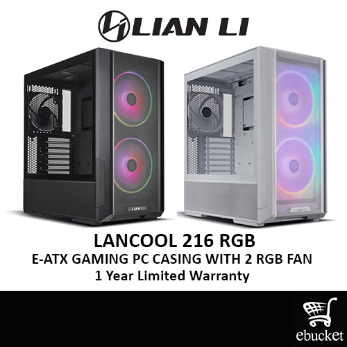 LIAN LI LANCOOL 216 RGB ATX MID TOWER CASE BLACK / WHITE (216R-X/216R-W)