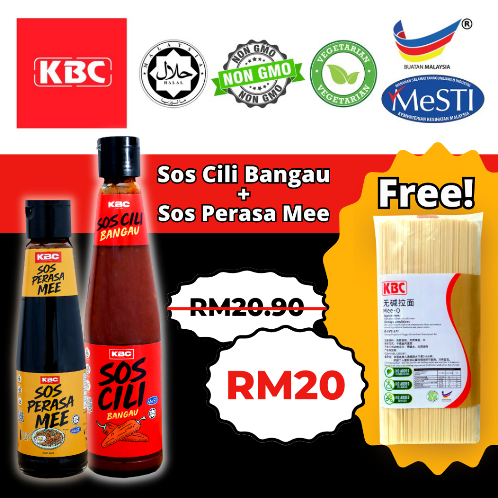 KBC (270gm Sos Perasa Mee/Noodle Condiments Sauce ）+（520gm Cili Sauce/Sos Chili）Free Mee-Q！