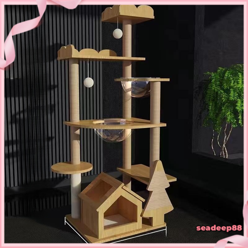 สูง Rumah Kucing Cat Tree สัตว์เลี้ยงคอนโด Bed Scratcher House Tower Hammock Cat Tree/Cat Tree Cat S