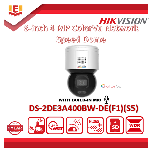 HIKVISION DS-2DE3A400BW-DE(F1)(S5) 3 4MP COLOUR VU Network PT Network Camera Network