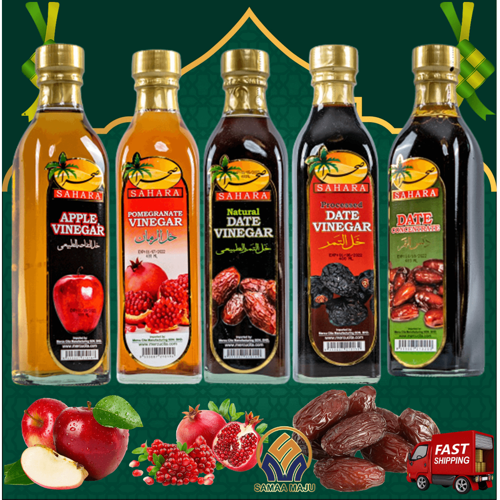 SAHARA APPLE VINEGAR 400ML Sahara Date Processed Data Vinegar Concentrate Kurma Sahara น้ําส้มสายชูท