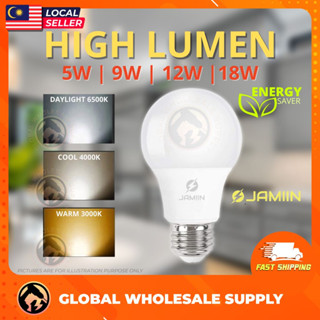 (5W/ 9w/ 12W/ 18W) JAMIIN หลอดไฟ LED A Bulb E27 หลอดไฟ LED ประหยัดพลังงาน ดาวน์ไลท์ 85V-240V LED