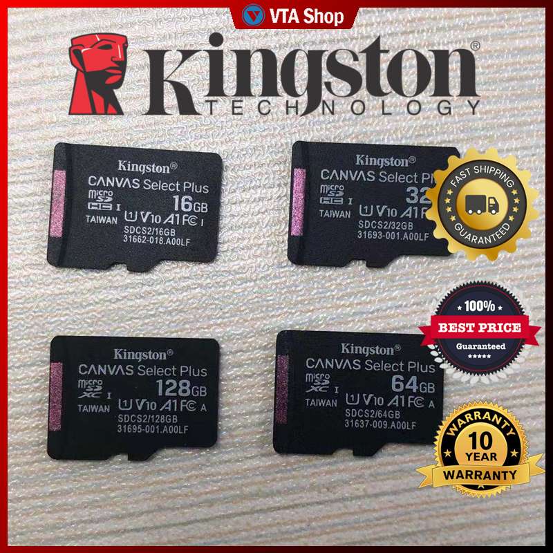 การ์ดหน่วยความจํา Kingston การ์ด SD Class10 MicroSD 32GB/64GB/128GB/256GB/512G/1TB สําหรับอเนกประสงค