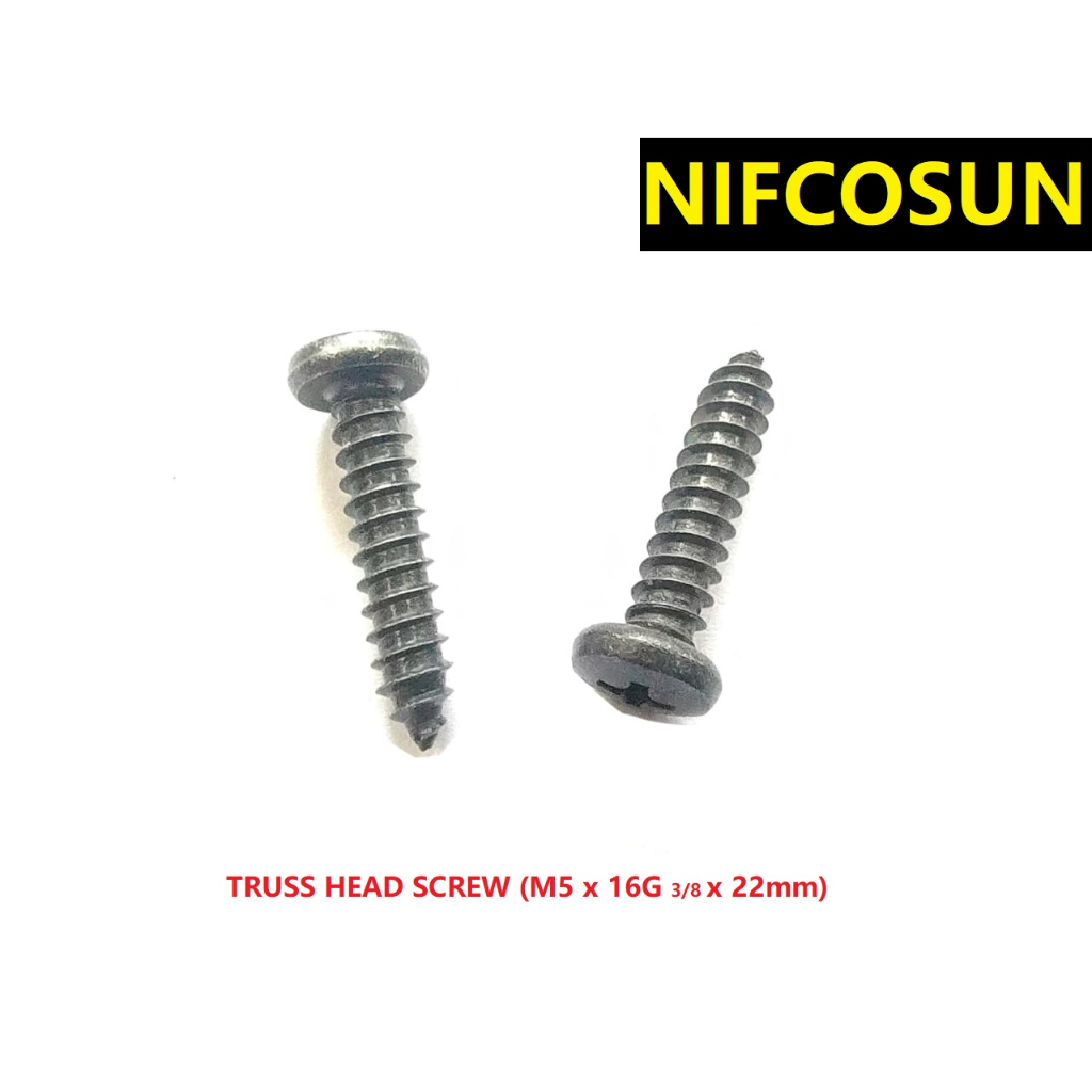 10PCS TRUSS HEAD SCREW (M5 x 16G 3/8 x 22mm)