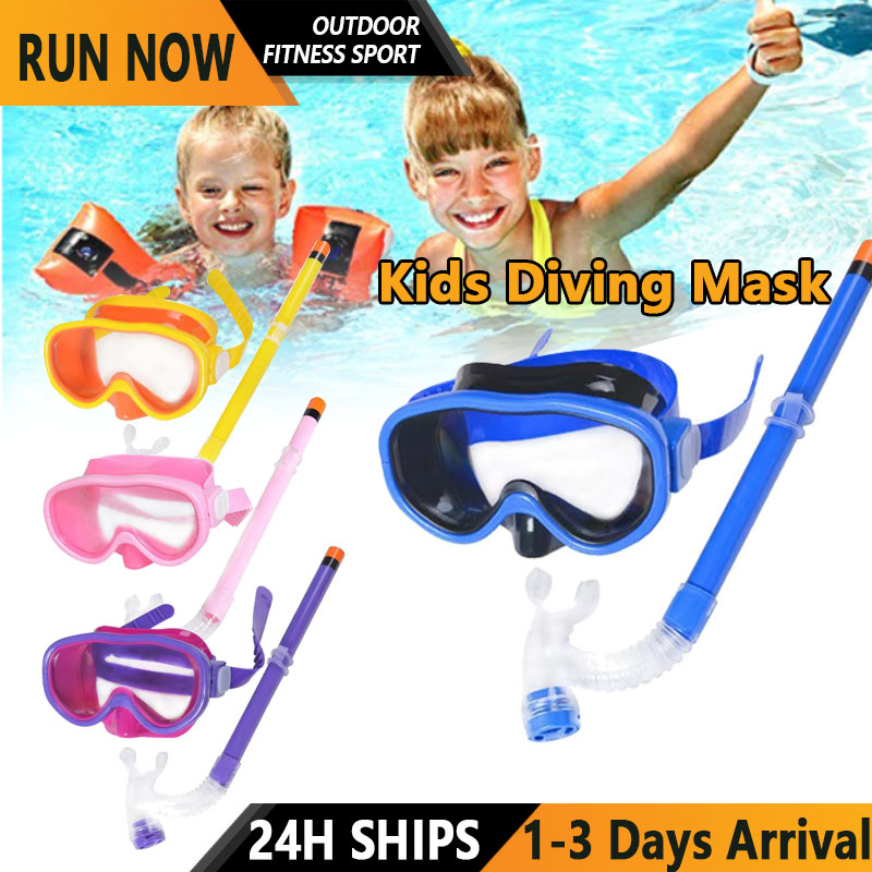 เด็ก Face Snorkel หน้ากากดําน้ําดําน้ําดูปะการังชุดใต้น้ําว่ายน้ําหน้ากากครึ่งแห้งหลอดดําน้ําดูปะการ