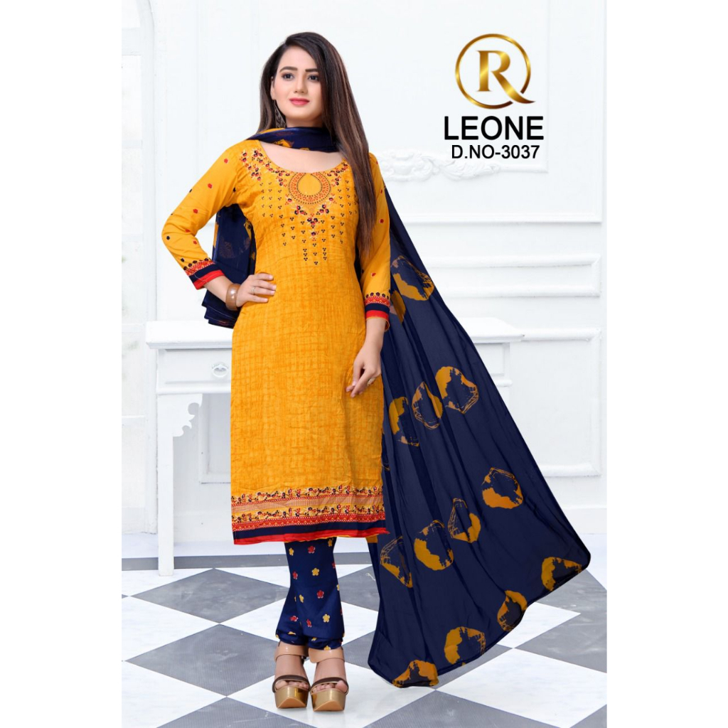 PUNJABI SUIT MATERIAL 3037 สีเหลือง