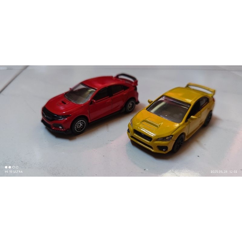 Majorette 1/64 honda civic type r fk8 fk8r fd2 subaru wrx sti