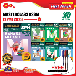 [Sasbadi] หนังสืออ้างอิง 2023: Masterclass SPM Level 4 &amp; 5 KSSM (2023 Edition) Note Masterclass FOC Ball Pen ปากกาเจล