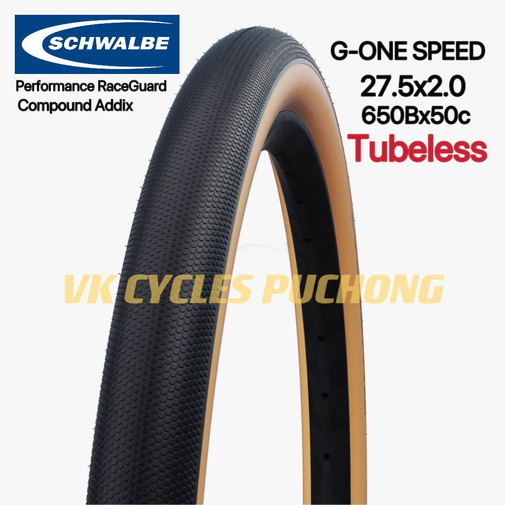 SCHWALBE G-ONE SPEED 27.5x2.0 27.5 x 2.0 TIRE 650Bx50C ADDIX PERFORMACEGUARD RACE TUBELESS ผิวสีน้ํา