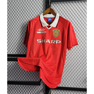 เสื้อกีฬาแขนสั้น ลายทีมชาติฟุตบอลชั้นนํา United Home Retro 99 20 ชุดเยือน สไตล์คลาสสิก สําหรับผู้ชาย*