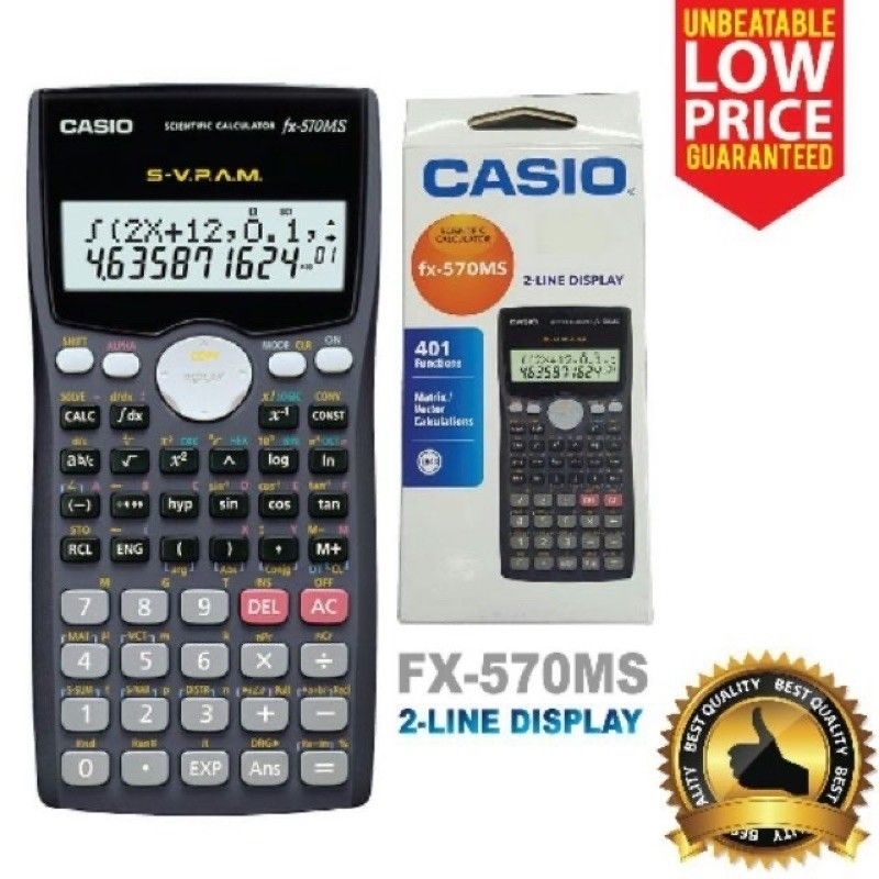 CASIO SCIENTIFIC CALCULATOR สําหรับ SCHOOL และ OFFICE FX 570MS
