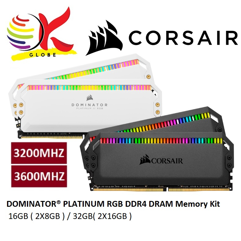 Corsair DOMINATOR PLATINUM RGB DDR4 DRAM 3200MHZ / 3600MHZ INTEL / RYZEN DESKTOP DIMM PC RAM (16GB / 32GB )