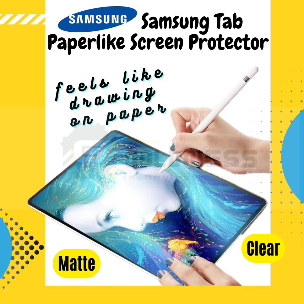 Samsung Tab ป้องกันหน้าจอกระดาษเช่นฟิล์มป้องกันหน้าจอ S7 FE Samsung Tab S6 Lite Samsung Tab S8 Tab A