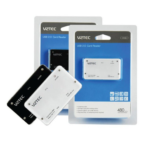 เครื่องอ่านการ์ด Vztec USB 2.0 AIO สีขาว